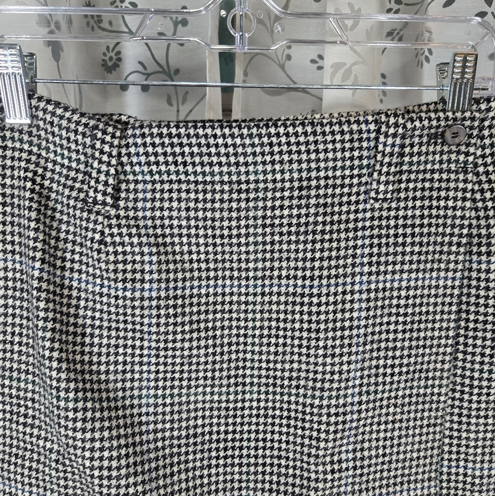 Vintage Breeches Wool Alpaca Houndstooth Wrap Skirt Size 10 Classic Preppy Skirt - Picture 2 of 8